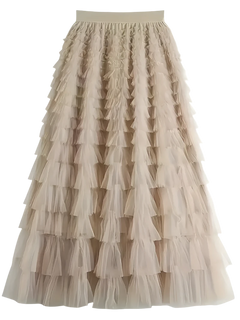 Tan Tulle Skirt