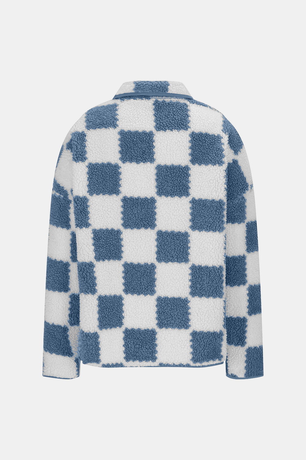 Cozy Vibes Checkered Teddy Jacket