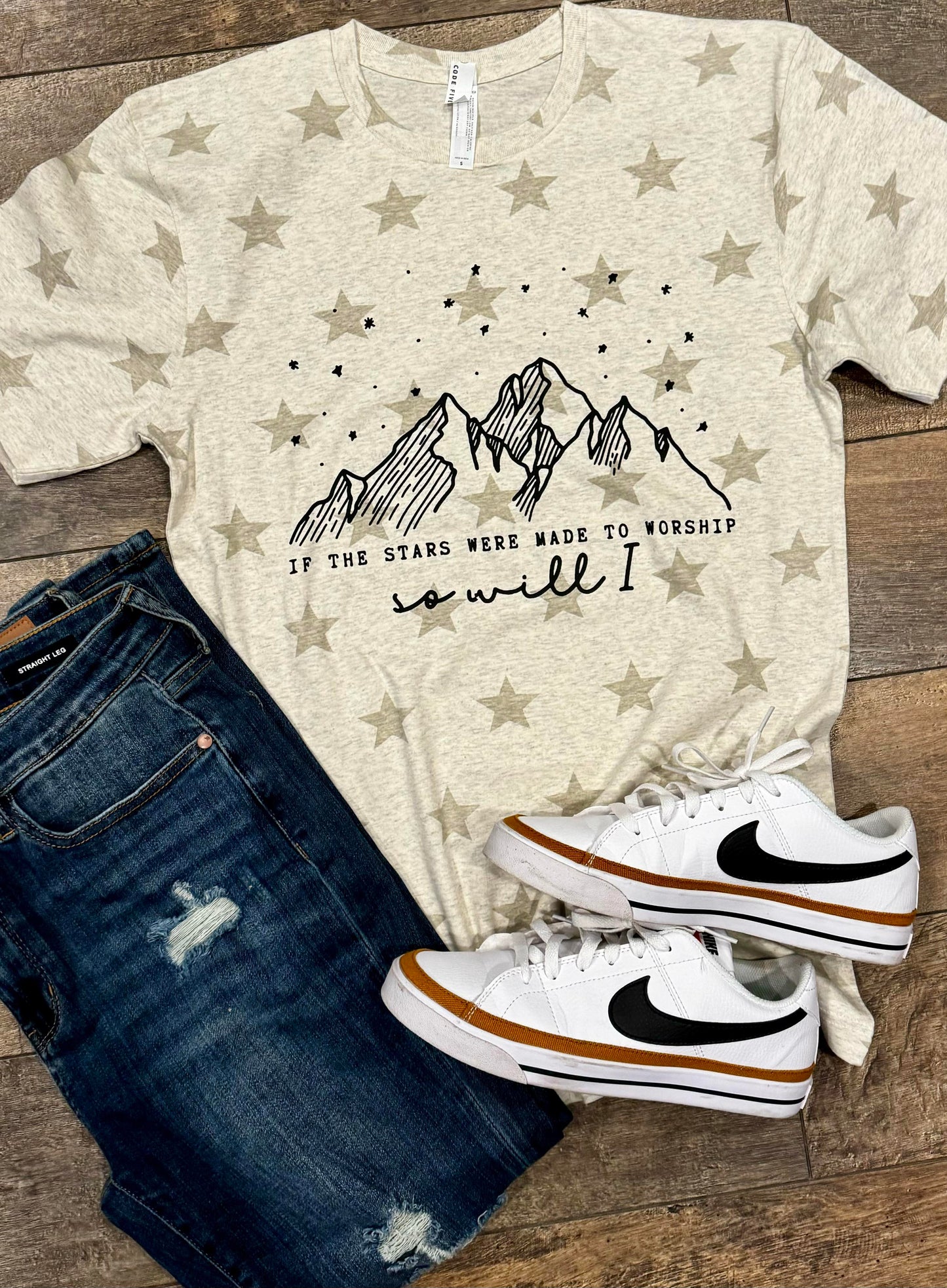 If the Stars were Made to Worship So Will I Star Graphic Tee