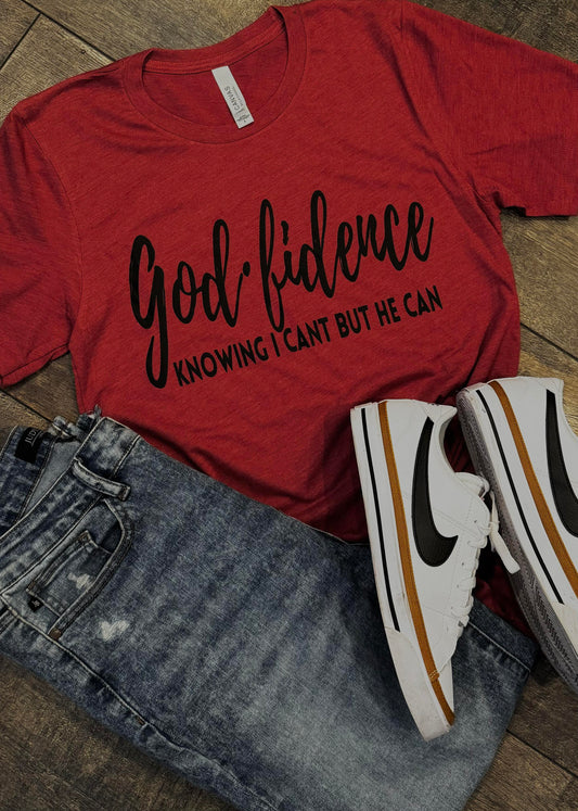 Godfidence Graphic Tee in Red *Limited Release*