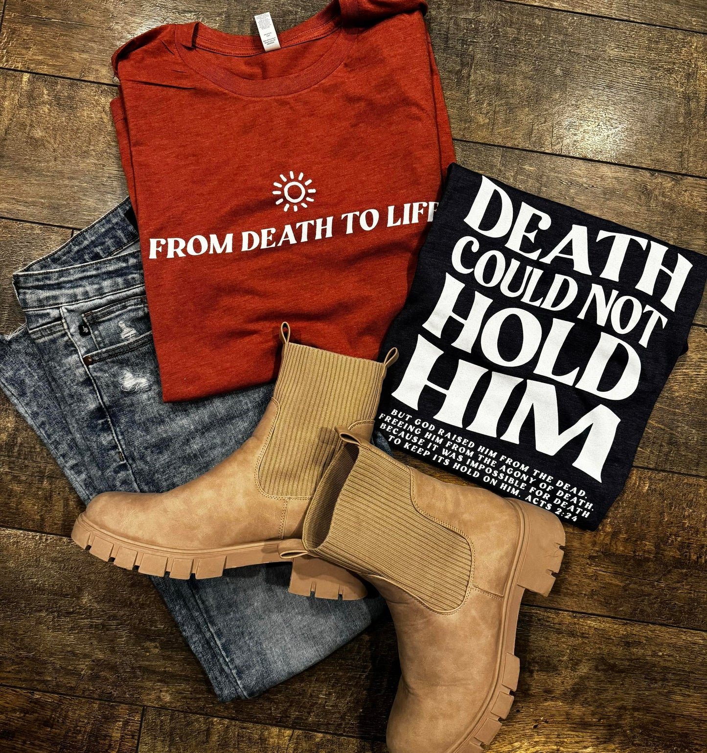Death Could Not Hold Him Graphic Tee in 2 Colors