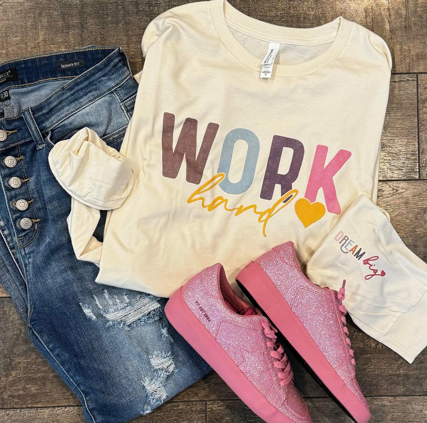 Work Hard & Dream Big Graphic Long Sleeve Tee