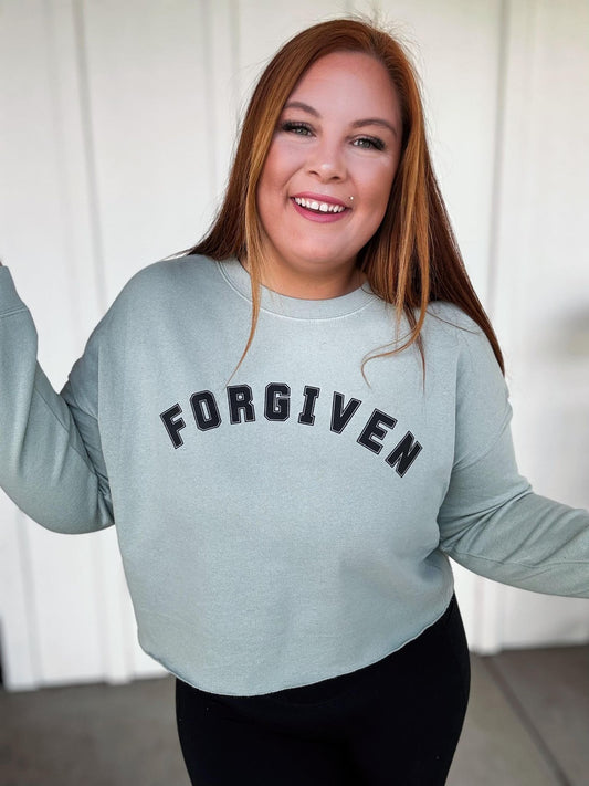 Forgiven Lightweight Cropped Crewneck in Sage