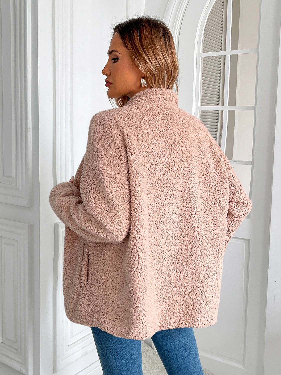 Wrap yourself in warmth Zip Up Long Sleeve Fuzzy Jacket