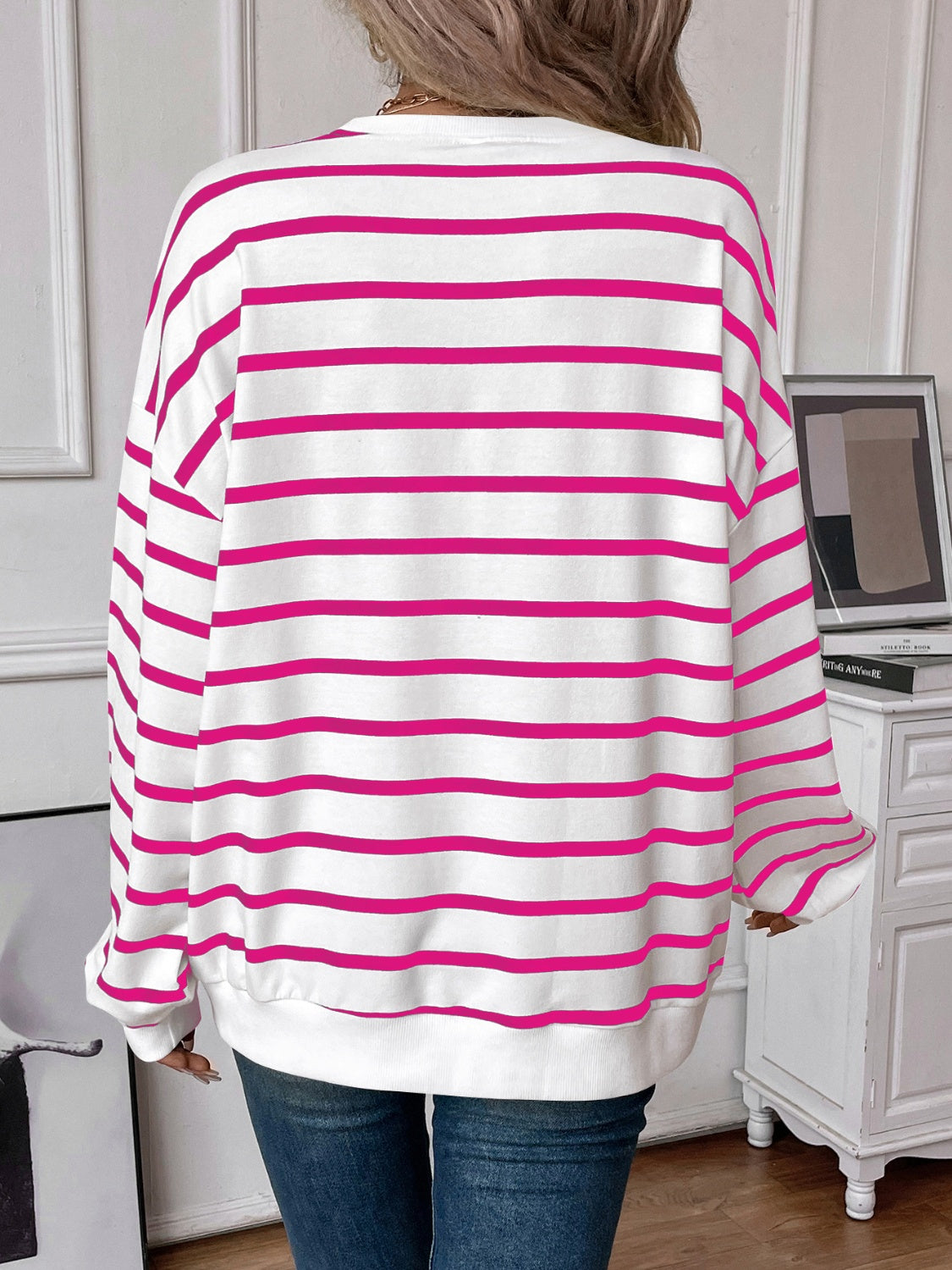 Elevated Everyday Striped Round Neck Long Sleeve Top