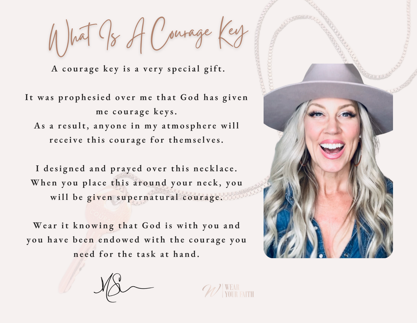 Courage Key Necklace