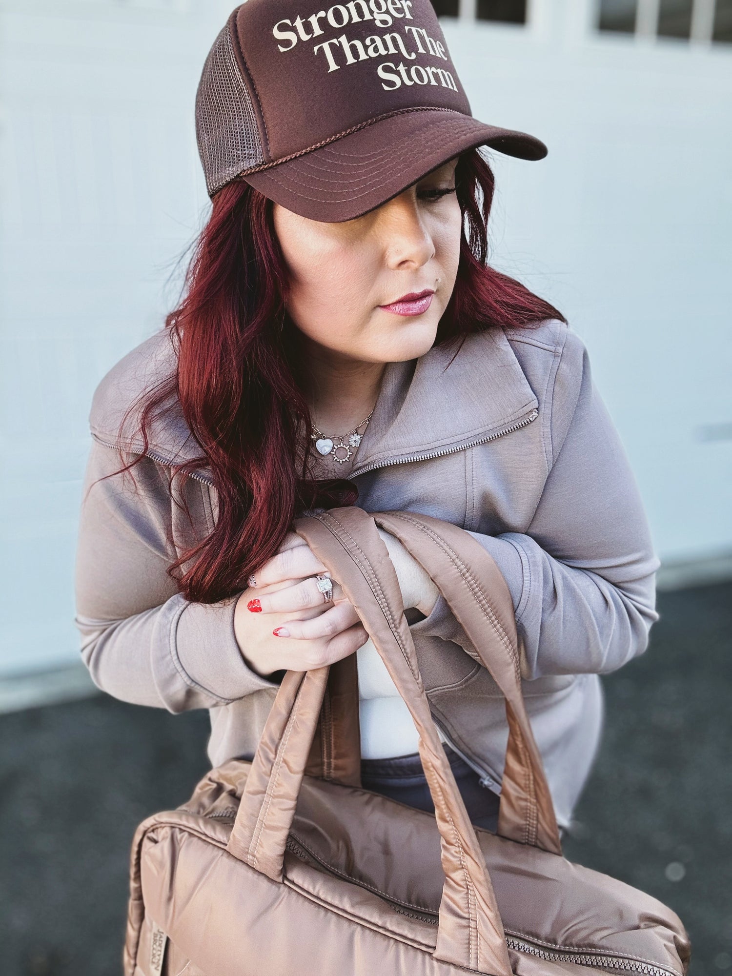 Take the Trip Scuba Full Zip Jacket in Mocha