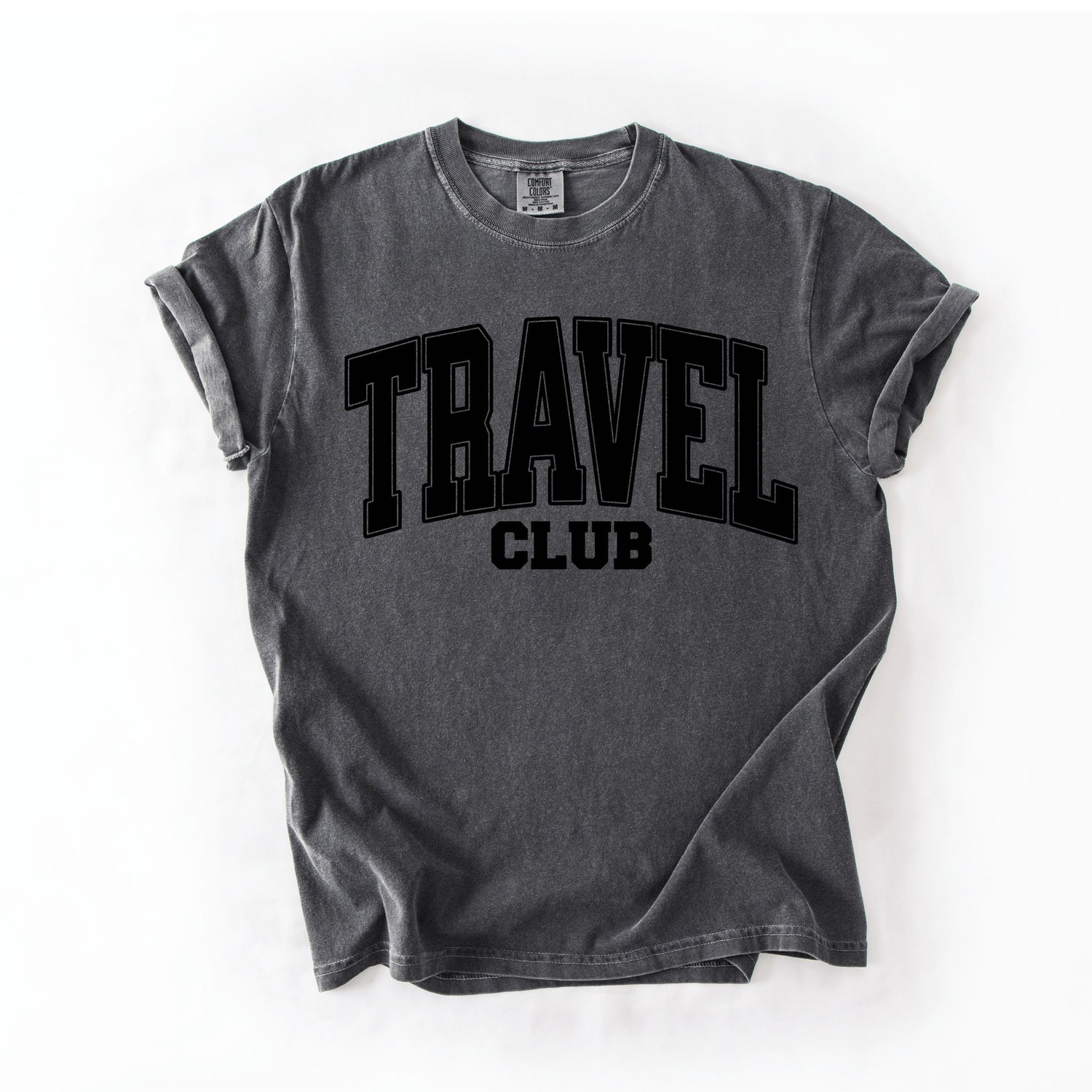 Black Travel Club Graphic Tee Preoder in 4 Colors