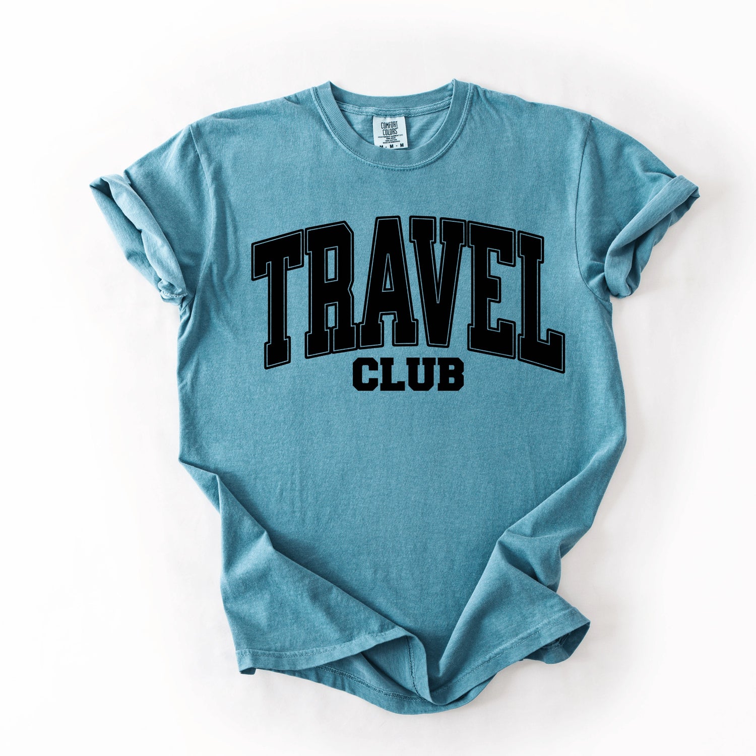 Black Travel Club Graphic Tee Preoder in 4 Colors