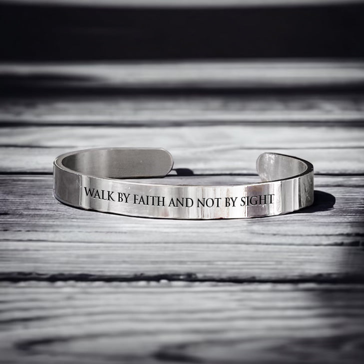 Scripture Bangle: Walk By Faith Not By Sight